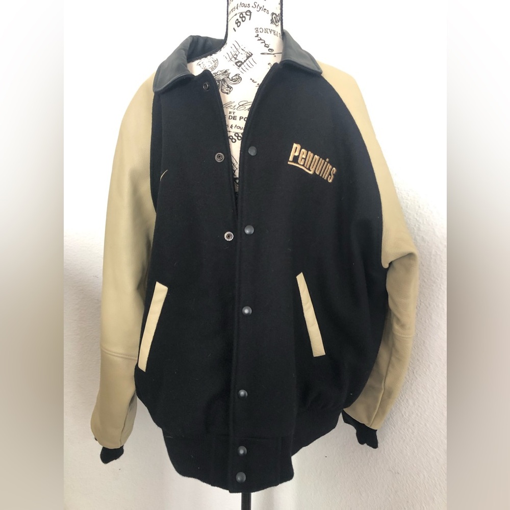 Nike Black and Tan Varsity Bomber Jacket
